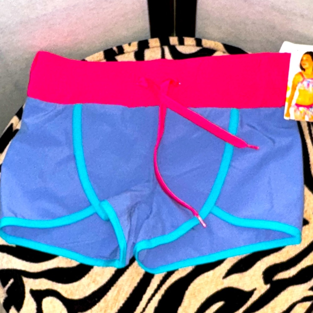 ✅4/$25✅ NWT LimeApple kids swim shorts with draw string blue & pink. 2/S10 & S12